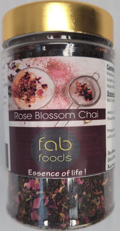fab foods Rose Blossom Chai | Rose Petal Indian tea | Rose Tea | Natural | Organic | Premium Tea | Milk or Black Tea Rose Tea Plastic Bottle  (125 g)
