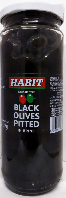 HABIT Black Olives Pitted in Brine (2 x 440g) Olives  (440 g, Pack of 2)