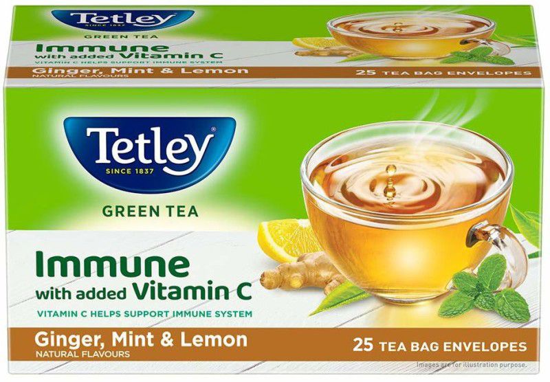 Tetley GreenTeaImmune Ginger, Mint Green Tea Bags Box  (2 x 0.05 kg)