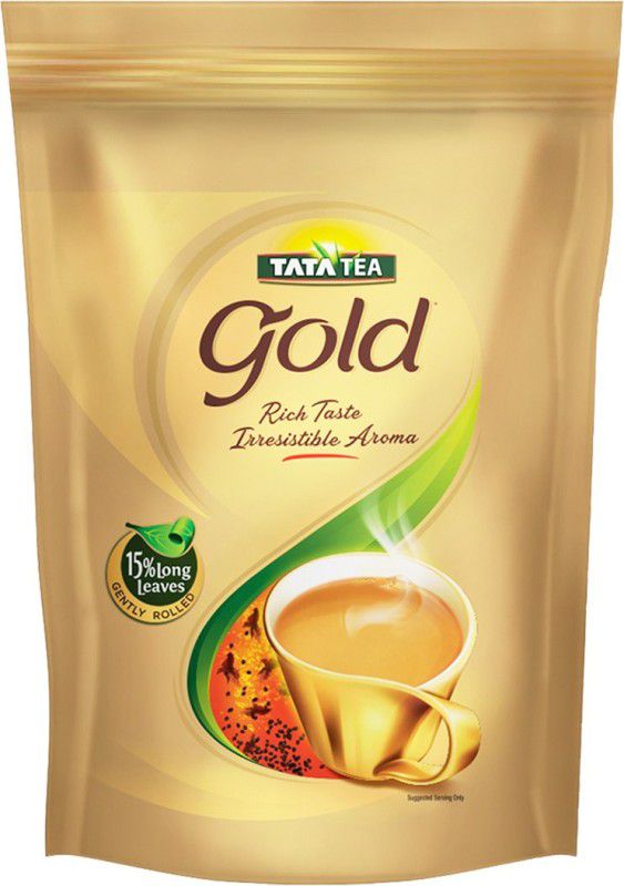 Tata Gold with 15% Long Leaves Black Tea Pouch  (750 g)