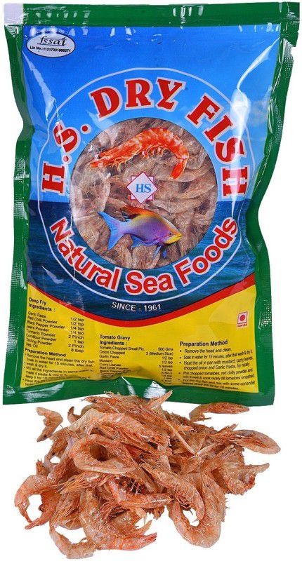 H.S Dry Fish Dry Prawns (Big) 250g Clean 250 g  (Pack of 1)