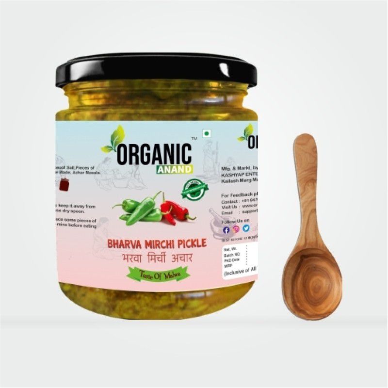 Organic Anand Bharwa Hari Mirchi Ka Achar(Stuffed Green Chillies) Mixed Pickle  (350 g)