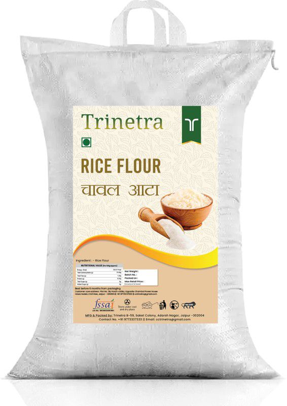 Trinetra Best Quality Chaval Atta (Rice Flour)-5Kg (Packing)  (5000 g)