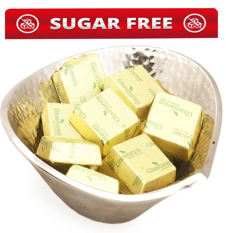 Ghasitaram Gifts Sugarfree Chocolates- Silver Aluminium Sugarfree Chocolates Bowl Brittles  (2 x 50 g)