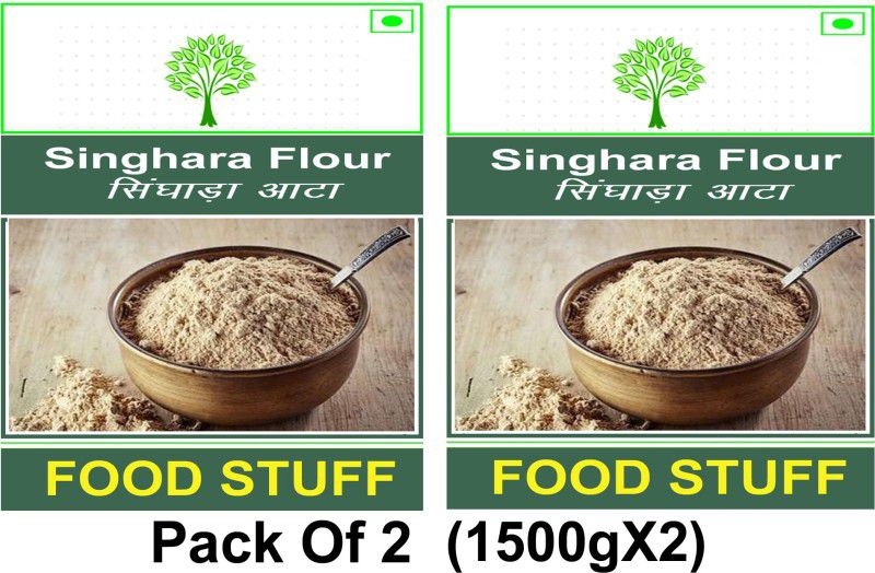 FOOD STUFF Best Quality Singhara Atta/Chestnut Flour Pack -2 (1500gX2)  (3 kg, Pack of 2)