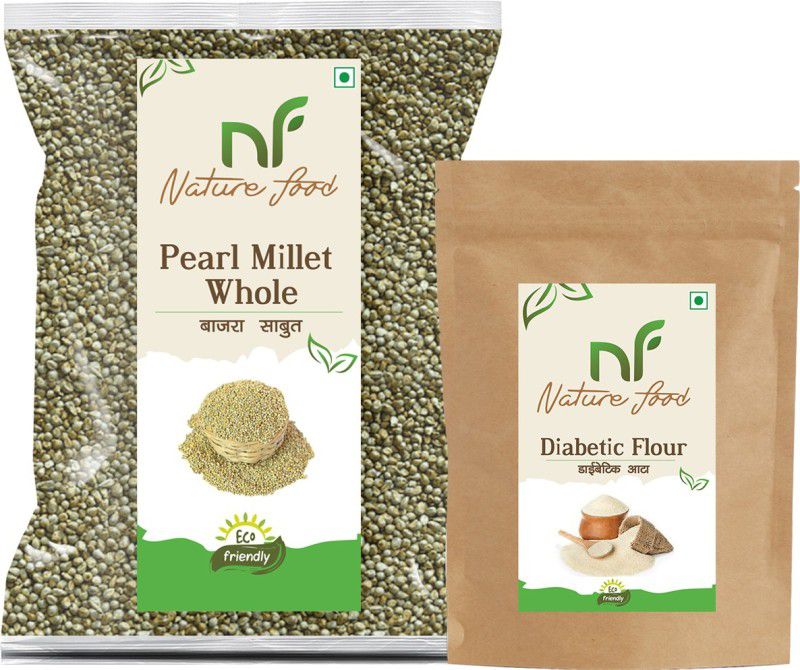 Nature food Best Quality Pearl MilletWhole (4kg) & Diabetic Flour (1kg ) Combo  (4KG, 1KG)