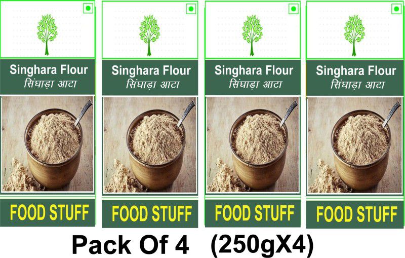 FOOD STUFF Best Quality Singhara Atta/Chestnut Flour Pack -(250gX4)  (1000 g, Pack of 4)