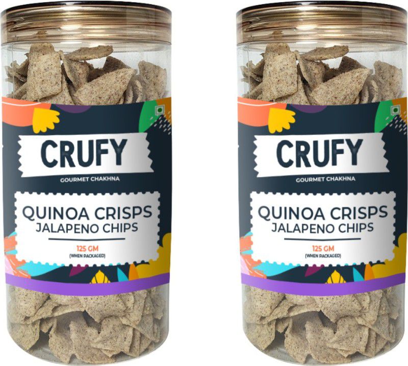 CRUFY Healthy Snacks Combo of 2||Quinoa Crisps Jalapeno 125gm|Gluten Free Snacks  (2 x 125 g)
