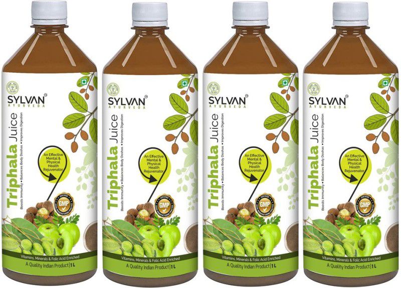 SYLVAN AYURVEDA Sylvan Triphala Juice - 4L I Pack Of 4 - Helps in Digestive Health  (4 x 1 L)