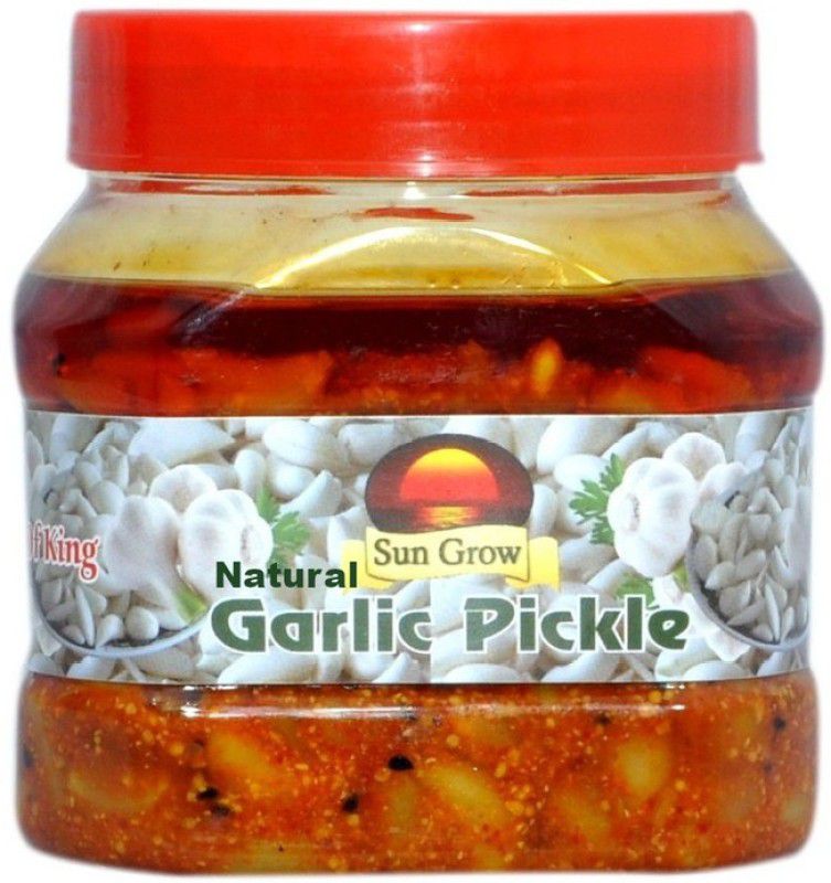 Sun Grow Homemade Organic Herbal Masala Ghar Ka Bana Natural Garlic Pickle Lashun Ka Achar (Sabut Garlic Full Pieces) 500gm (You are Being Served Mothers Love) Garlic Pickle  (500 g)