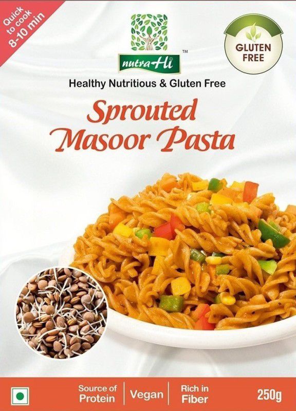 NutraHi Sprouted Masoor Pasta 250gm Each (Pack of 2) Fusilli Pasta  (Pack of 2, 500 g)