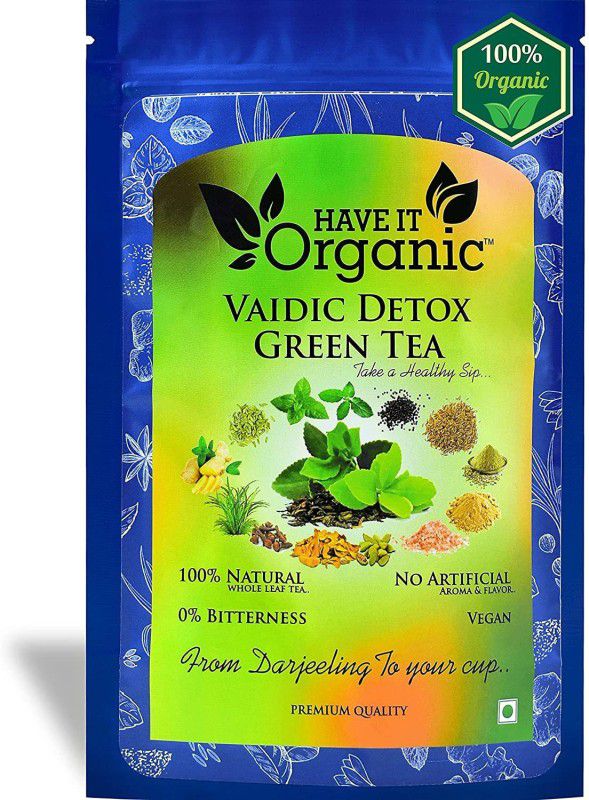 Have It Organic Vaidic Detox Green Tea 100% Pure Whole Leaf Immunity Booster Tea Green Tea Pouch  (50 g)
