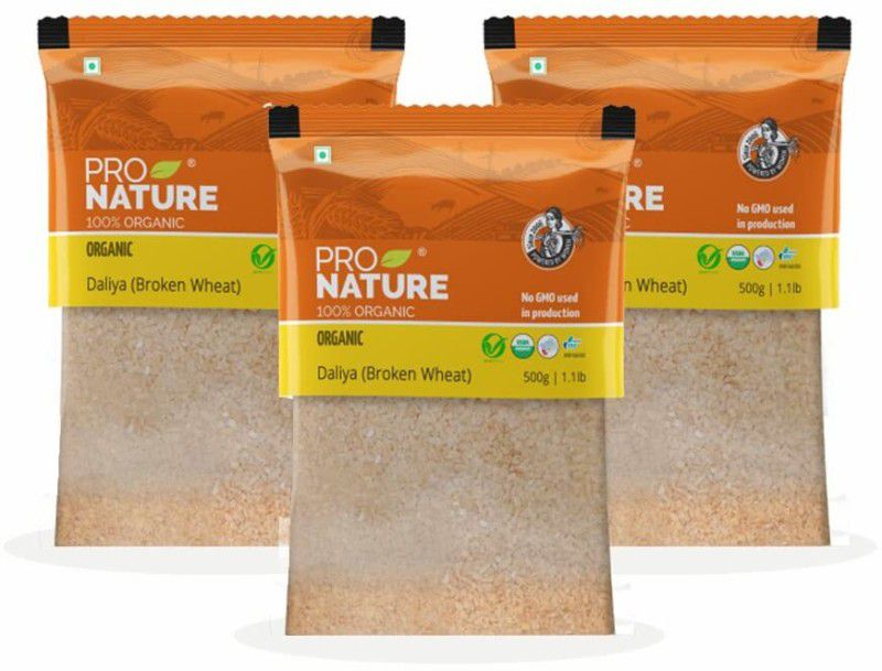 Pro Nature 100% Organic Daliya (Broken Wheat) Broken Wheat  (500 g, Pack of 3)