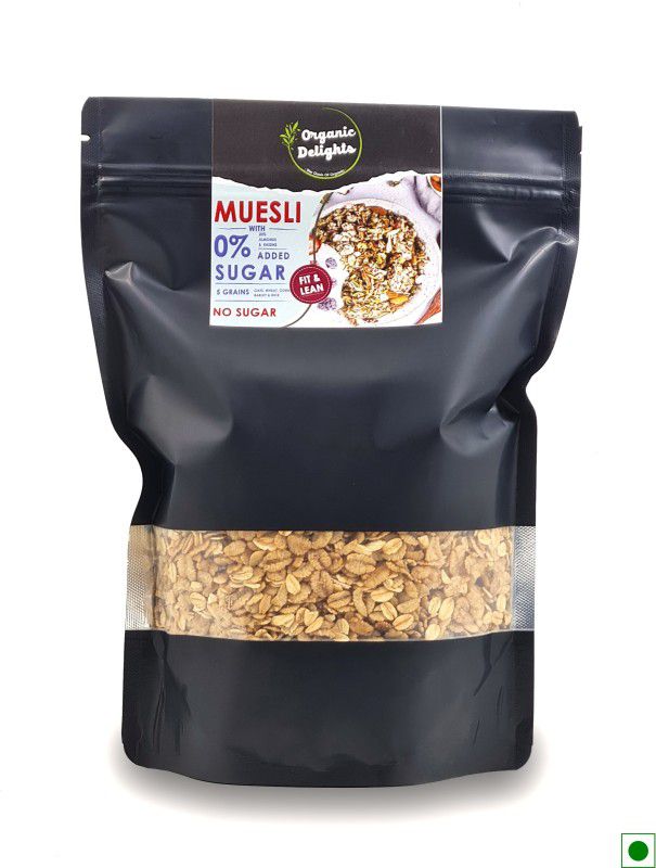 organic delights Super Muesli, Muesli No Added Sugar| Breakfast Cereals| Diet Food |  (500, Pouch)