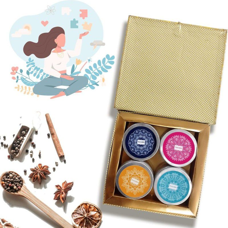 TEACURRY Women Wellbeing Gift Box - Tea Gift Set (100 Grams Loose) | Golden Assorted Herbal Tea Festive Gift Box  (100 g)