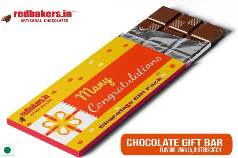 redbakers.in Congrats Butterscotch Chocolate Gift Bar Bars  (100 g)