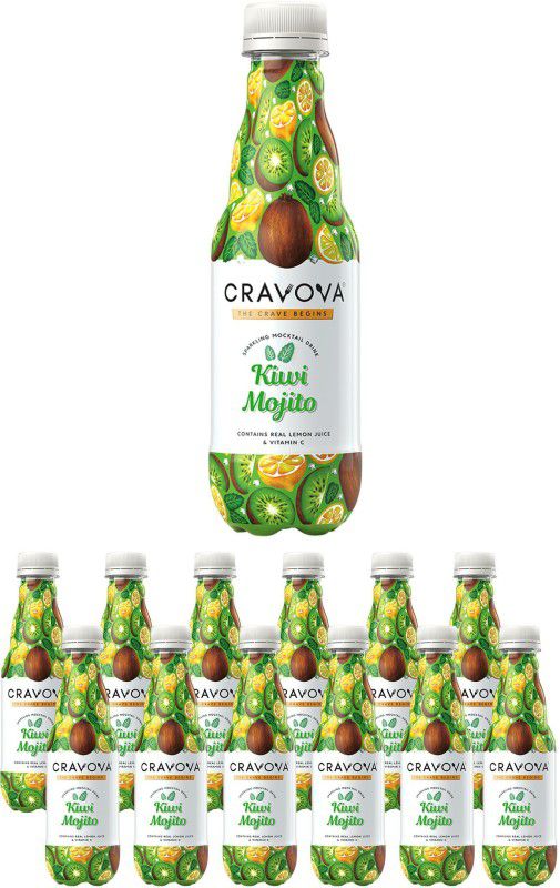 CRAVOVA - THE CRAVE BEGINS Kiwi Mojito Mocktails 300ml (Pack of 12)  (12 x 300 ml)