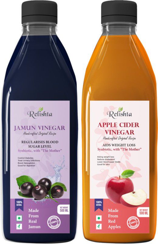 Relishta Jamun & Apple Vinegar with Mother Vinegar (Pack of 2) Vinegar  (2 x 250 ml)