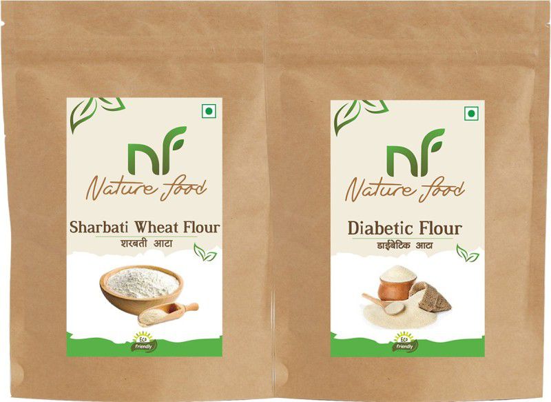 Nature food Best Quality Sharbati Wheat Flour (500gm) & Diabetic Flour (1kg ) Combo  (500GM, 1KG)