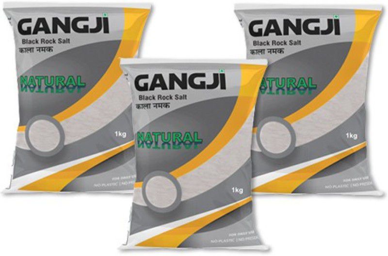 Gangji Himalayan Black Rock Salt Powder-Pack of 3 Rock Salt  (3 kg, Pack of 3)