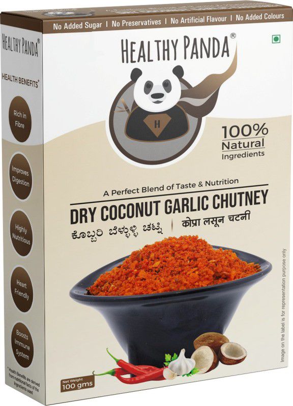 HEALTHY PANDA Dry Coconut Garlic Chutney/Khobra Lasun Chutney( Kobbari Chutney)(Dry Nariyal Chutney)(200 gms) 100 X 2 Chutney Powder  (2x100 g)