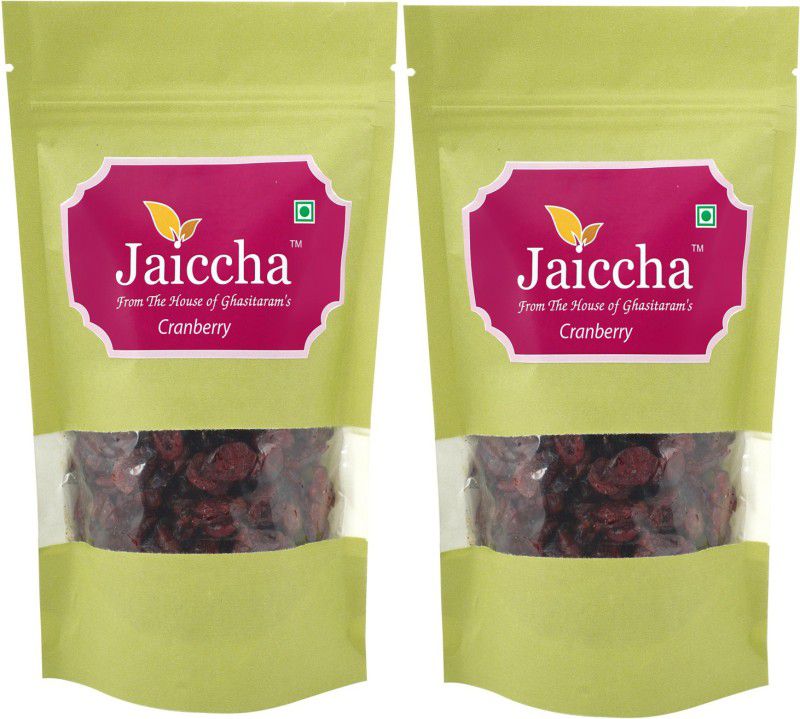 Jaiccha Dehydrated Dried Cranberries 400 gms in Green Paper Pouch Cranberries  (2 x 200 g)