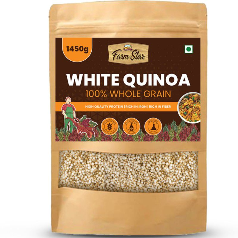 Farm Star - Organic White Quinoa Grain-Gluten Free, Rich in iron and fiber Quinoa  (1450 g)