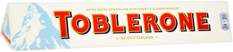 Toblerone SWISS WHITE CHOCOLATE (1 x 100 gm) WITH HONEY & ALMOND NOUGAT Bars  (100 g)
