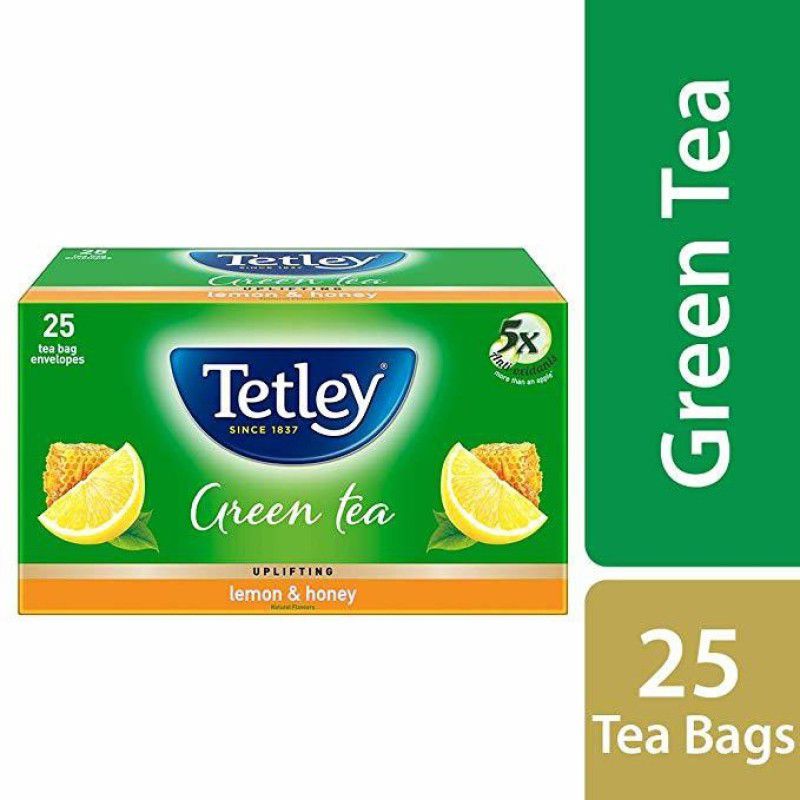 Tetley GREEN TEA LEMON AND HONEY 25 BAGS Lemon, Honey Green Tea Bags Box  (25 Bags)
