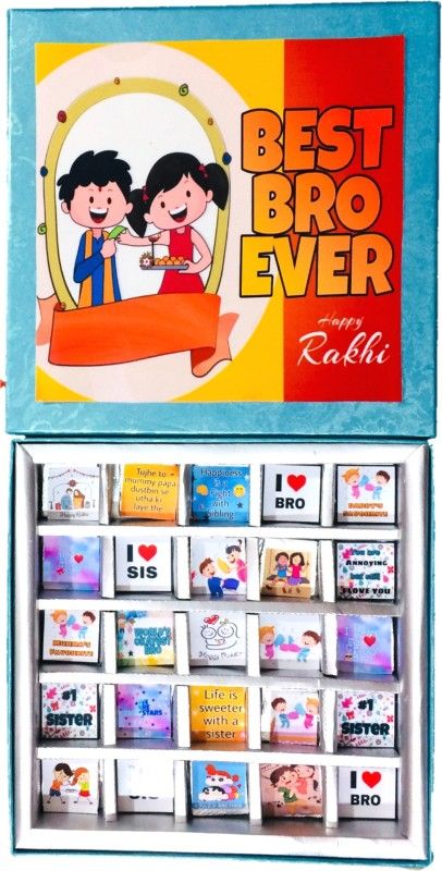 Expelite Rakhi Gift for brother Combo-Best Bro Ever 25 chocolate gift box Bars  (650 g)
