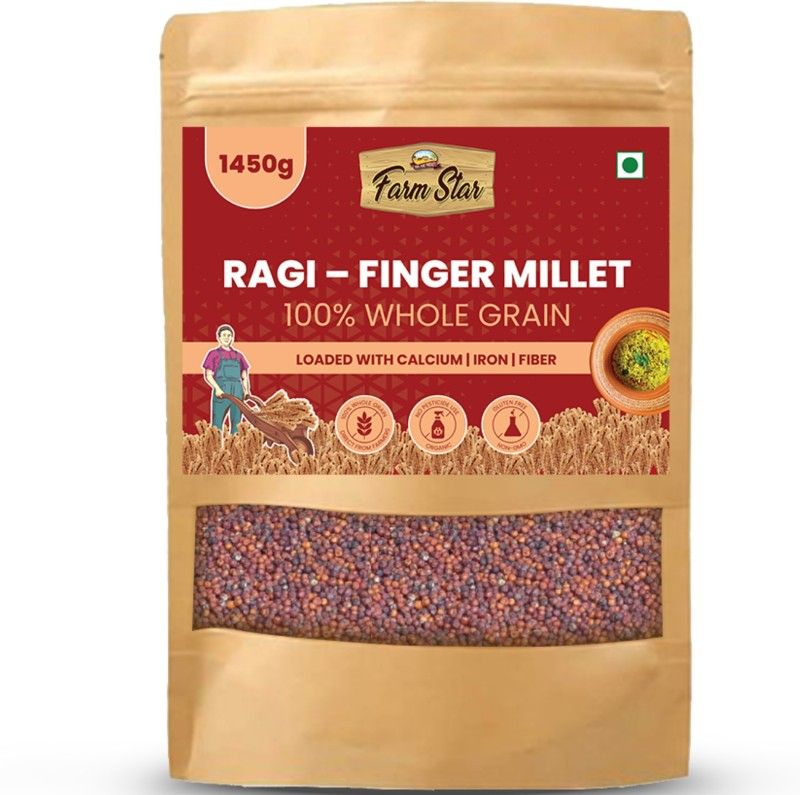 Farm Star -Organic Ragi-Finger Millet–Grain- Calcium Rich-Non GMO, No Pesticide use Ragi  (1450 g)