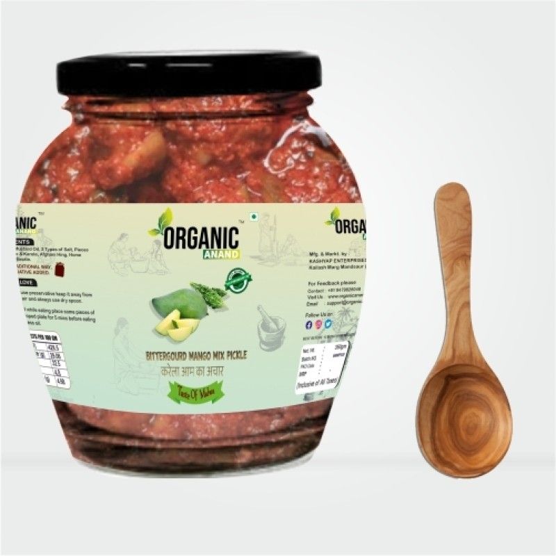 Organic Anand Bittergourd- Mango Mix Pickle ( Karela -Aam Ka Achar ) MatKa Jar Mixed Pickle  (350 g)