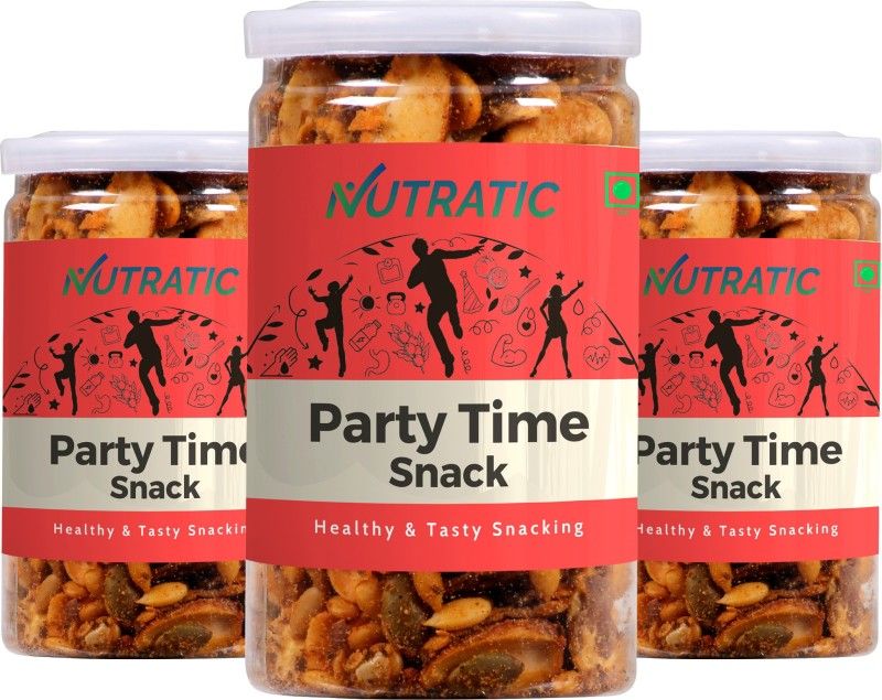 Nutratic Party Time Snack - Dry Fruit Nuts, Seeds & Berries | Healthy and Tasty Snacking  (3 x 100 g)