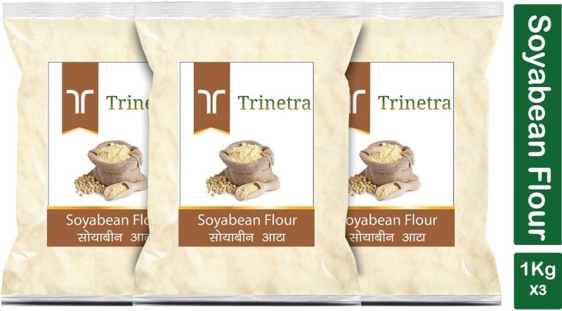 Trinetra Best Quality Soyabean Atta (Soyabean Flour)-1Kg (Pack Of 3)  (3000 g, Pack of 3)