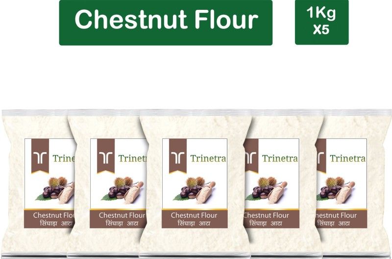 Trinetra Best Quality Singhara Atta (Chestnut Flour)-1Kg (Pack Of 5)  (5000 g, Pack of 5)