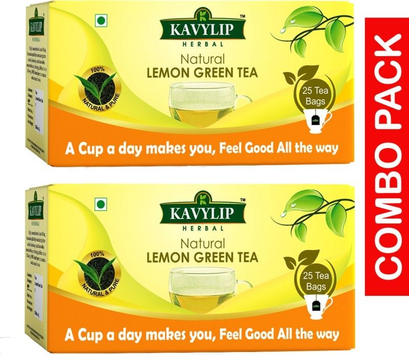 kavylip Lemon Green Tea Combo Pack Lemon Grass Green Tea Bags Box  (50 x 1 Bags)