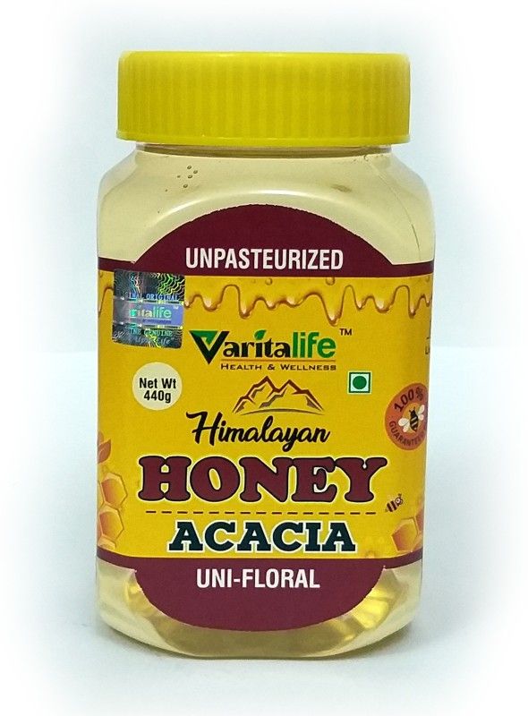 VaritaLife Himalayan Unifloral Kashmiri Acacia Transparent Raw Honey  (440 ml)