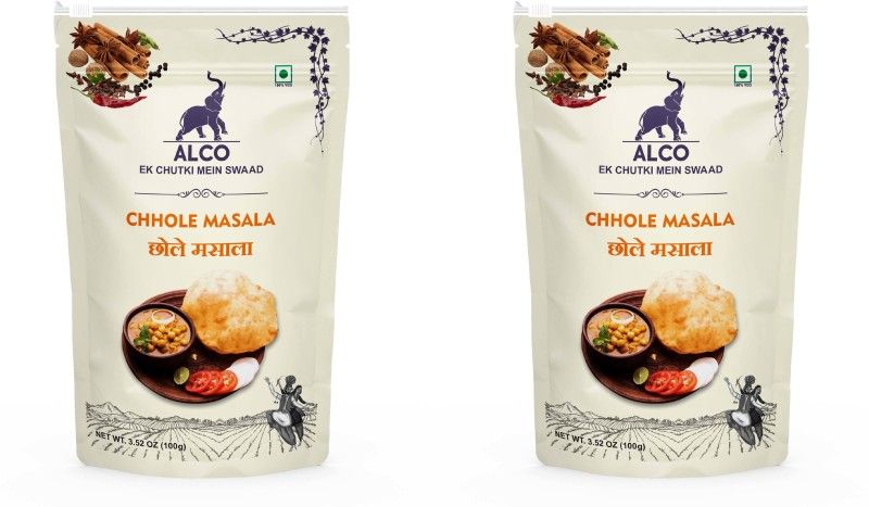 ALCO SPICES Chole Masala - Chickpea Seasoning | 100% Vegetarian, Non-GMO, Gluten Free, Keto Friendly, Dairy Free, Paleo Friendly, Soy Free  (2 x 100 g)