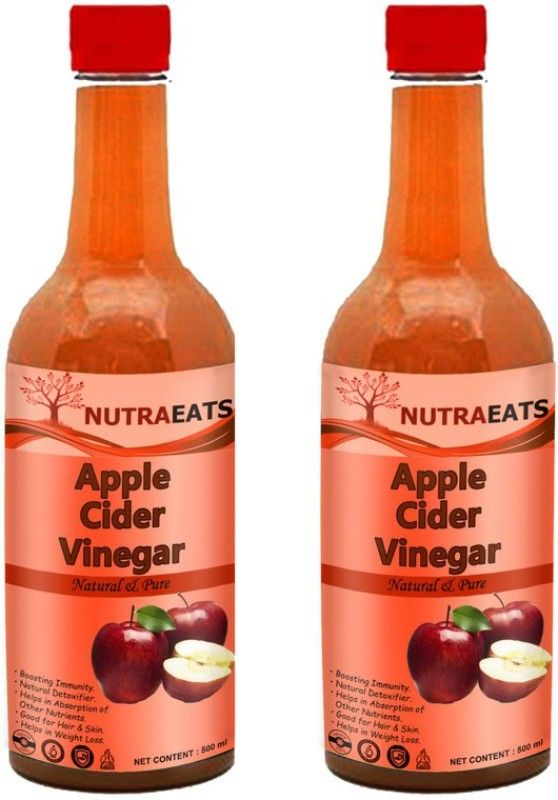 NutraEats Nutrition Apple cider vinegar with mother Vinegar (Y) (Pack Of 2) (With Strand of Mother) Vinegar  (2 x 500 ml)