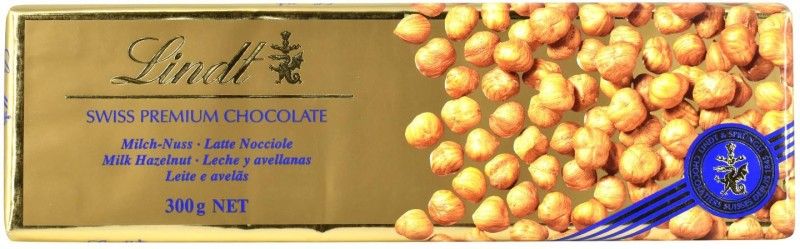 LINDT Swiss Premium Chocolate, Milk Hazelnut - 300g Bars  (300 g)
