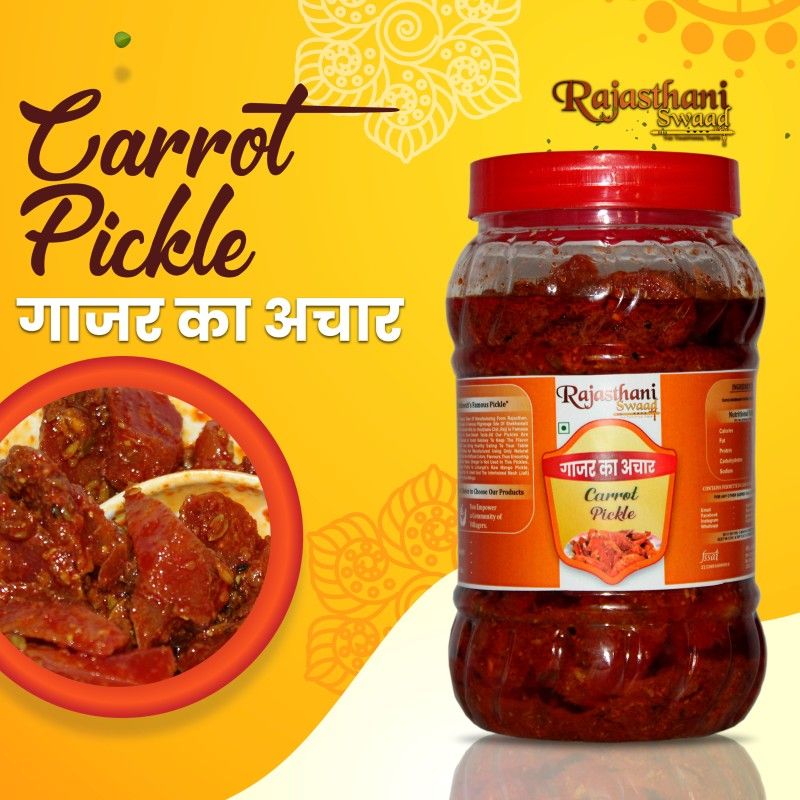 Rajasthani Swaad Carrot Pickle Homemade Gajar Ka Achar Carrot Pickle  (400 g)