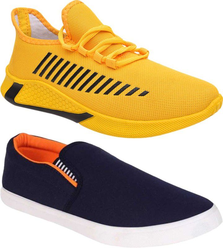 Combo Pack Of 2 Casual Sneakers For Men  (Multicolor)