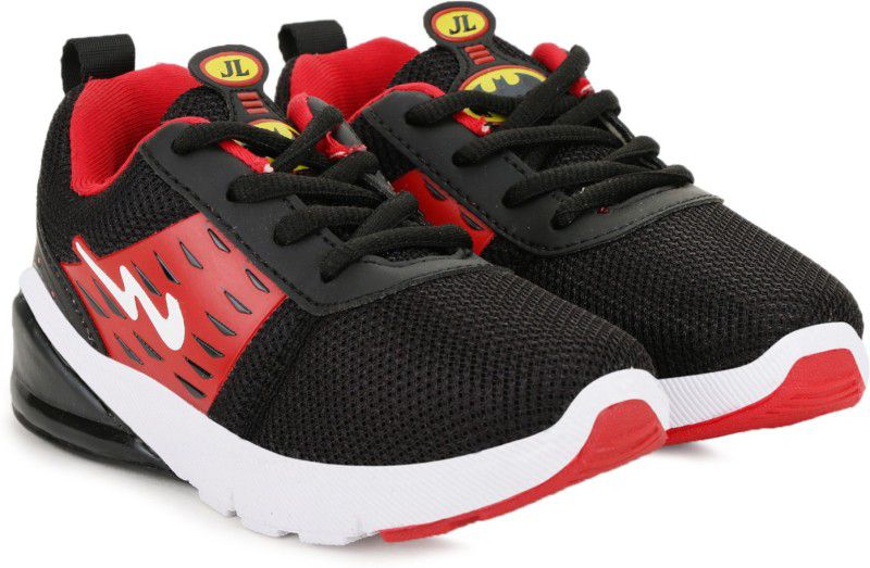 Lace Running Shoes For Boys & Girls  (Black)