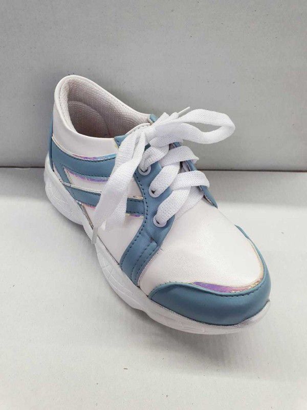 Lace Running Shoes For Girls  (Blue)