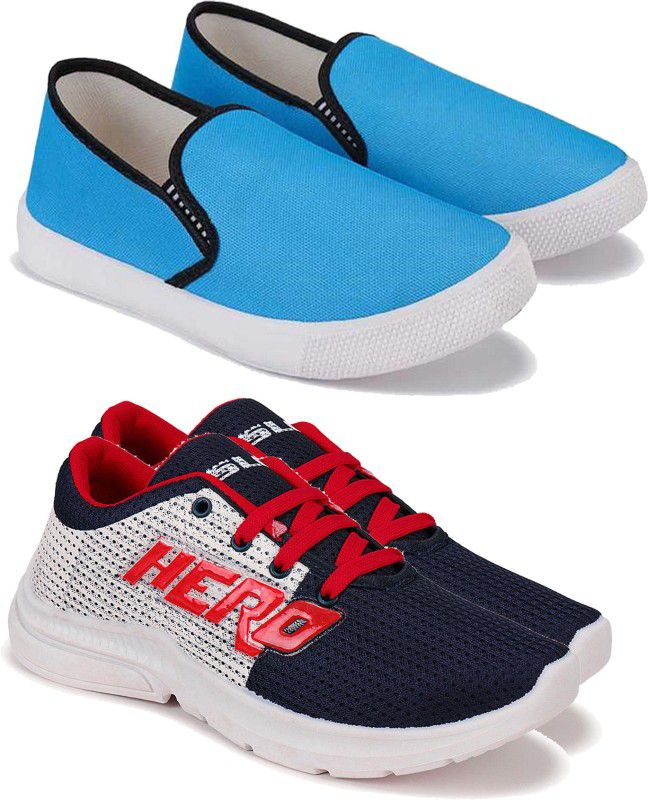Lace Running Shoes For Boys & Girls  (Blue)