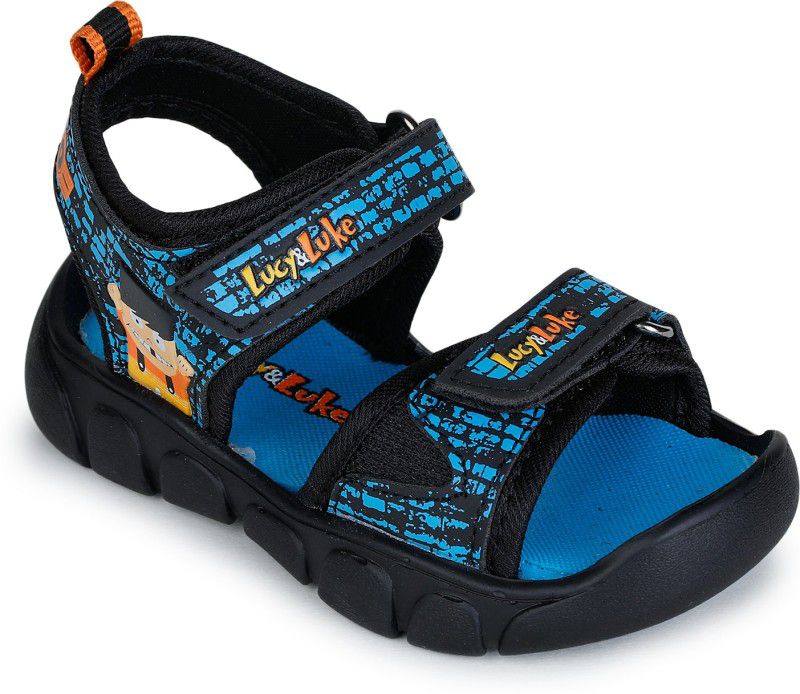Velcro Sports Sandals For Boys  (Light Blue)