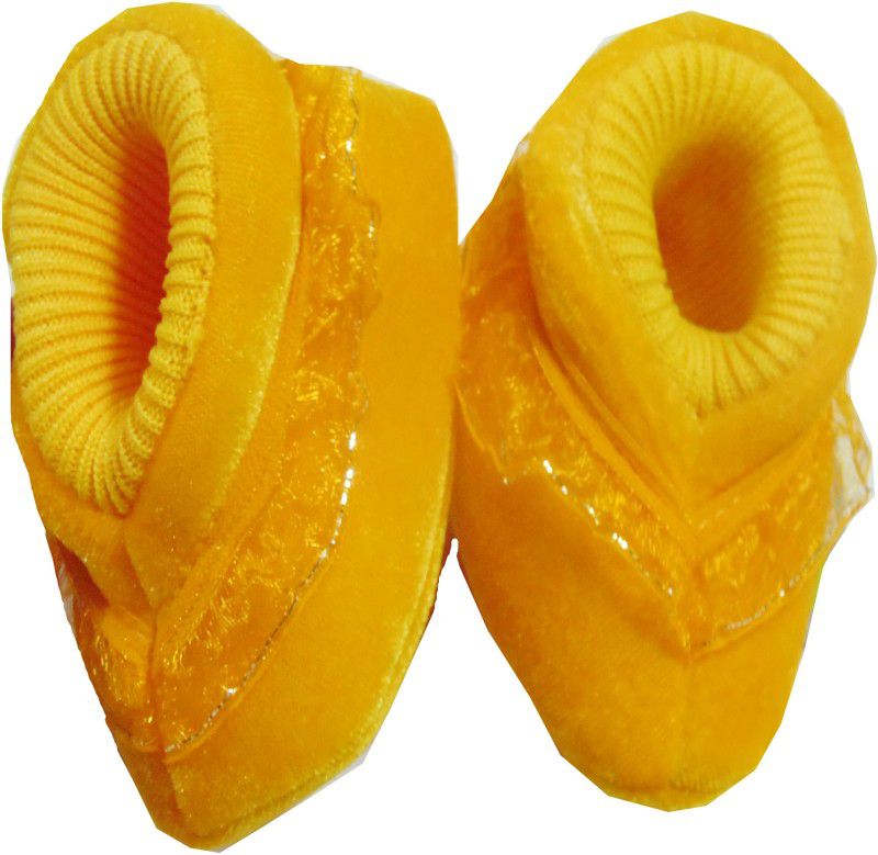 Booties  (Toe to Heel Length - 12 cm, YELLOW)