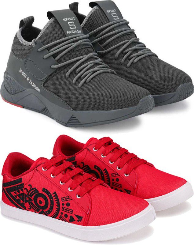 Sporter Men Multicolor Casual Sneakers Shoes (Pack of 2) (Combo(ZO)-1657-3202) Sneakers For Men  (Multicolor)
