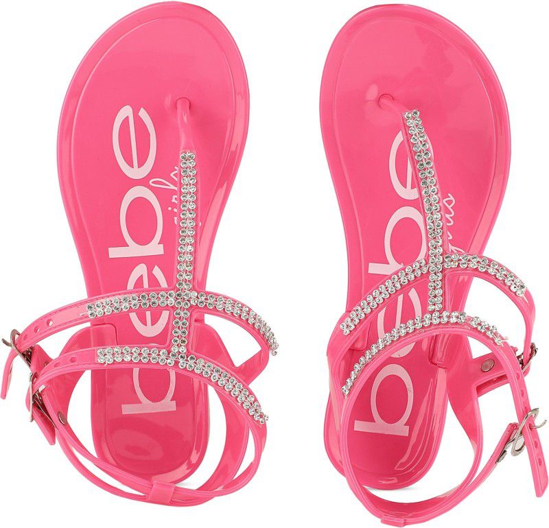 Buckle Flats For Girls  (Pink)