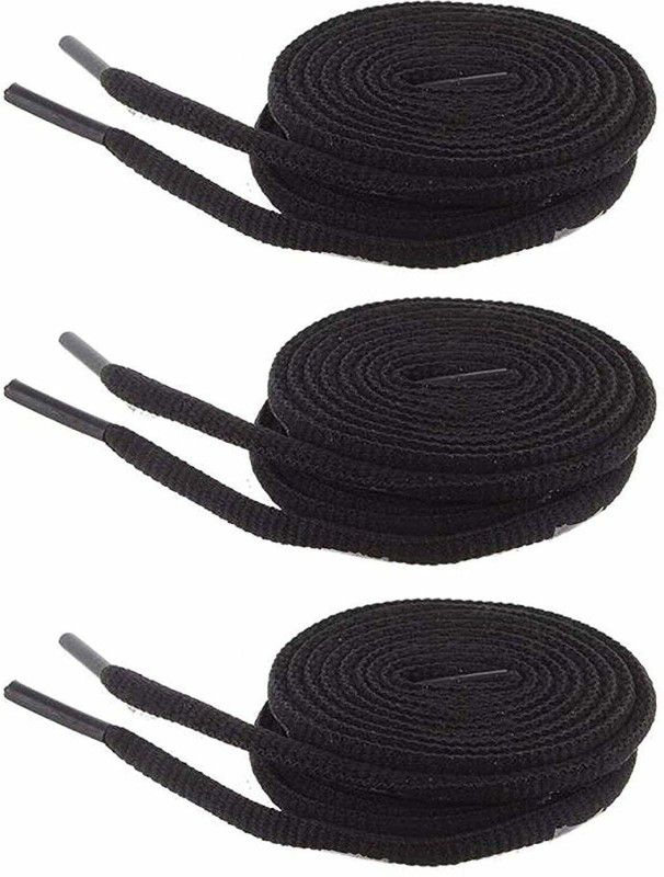 stupefying 3 Pair Shoelace Shoe Lace  (Black Set of 3)